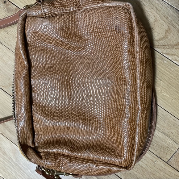 Clare V midi sac crossbody shoulder bag tan lizard leather - Picture 4 of 12